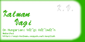 kalman vagi business card